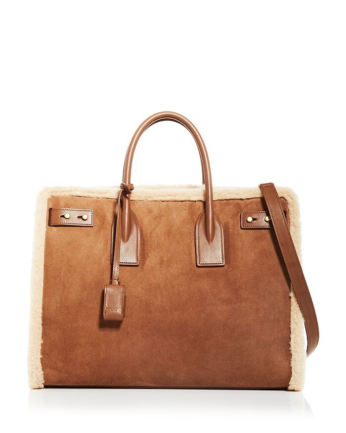 

Сумка на плечо Sac de Jour из замши и овчины Saint Laurent
