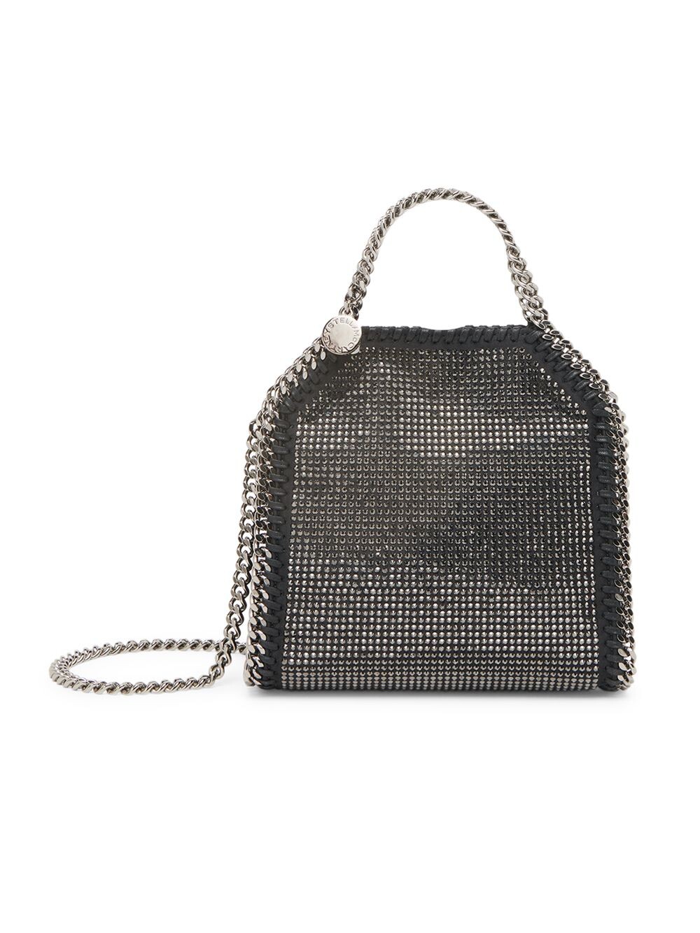 

Маленькая объемная сумка с короткими ручками Falabella Crystal Stella McCartney, черный