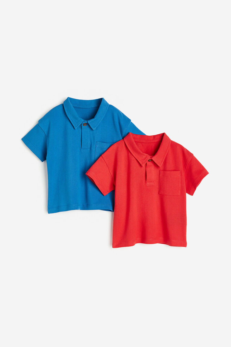 

Две пары рубашек-поло из пике H&M, синий