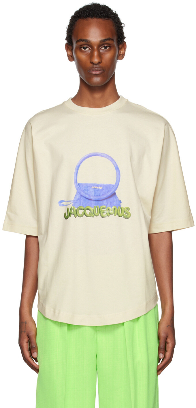 

Бежевая футболка Le Papier 'Le T-Shirt Sac Rond' Jacquemus