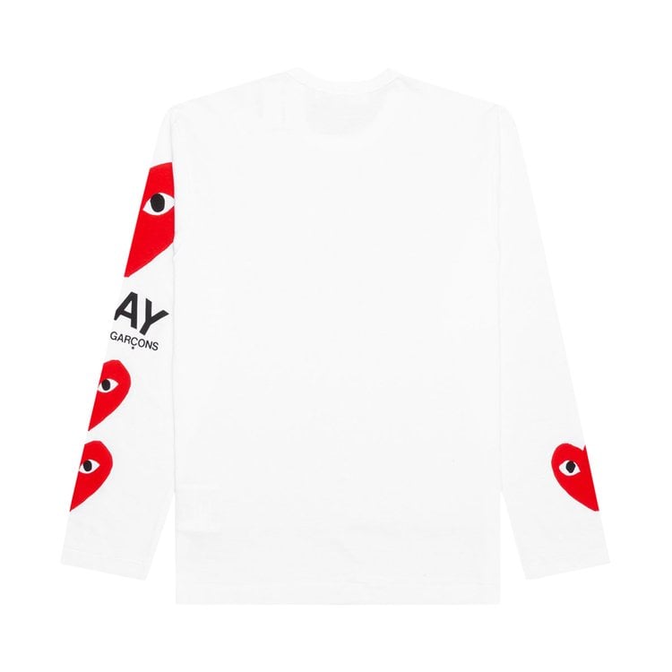 Comme des Gar ons PLAY Printed Sleeve Long Sleeve White