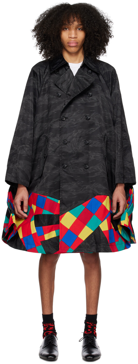 

Черное пальто со вставками Comme des Garçons Homme Plus, Черный