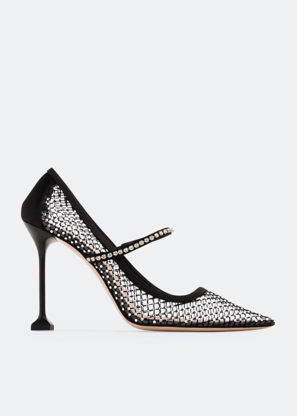 

Туфли MIU MIU Crystal mesh pumps, черный