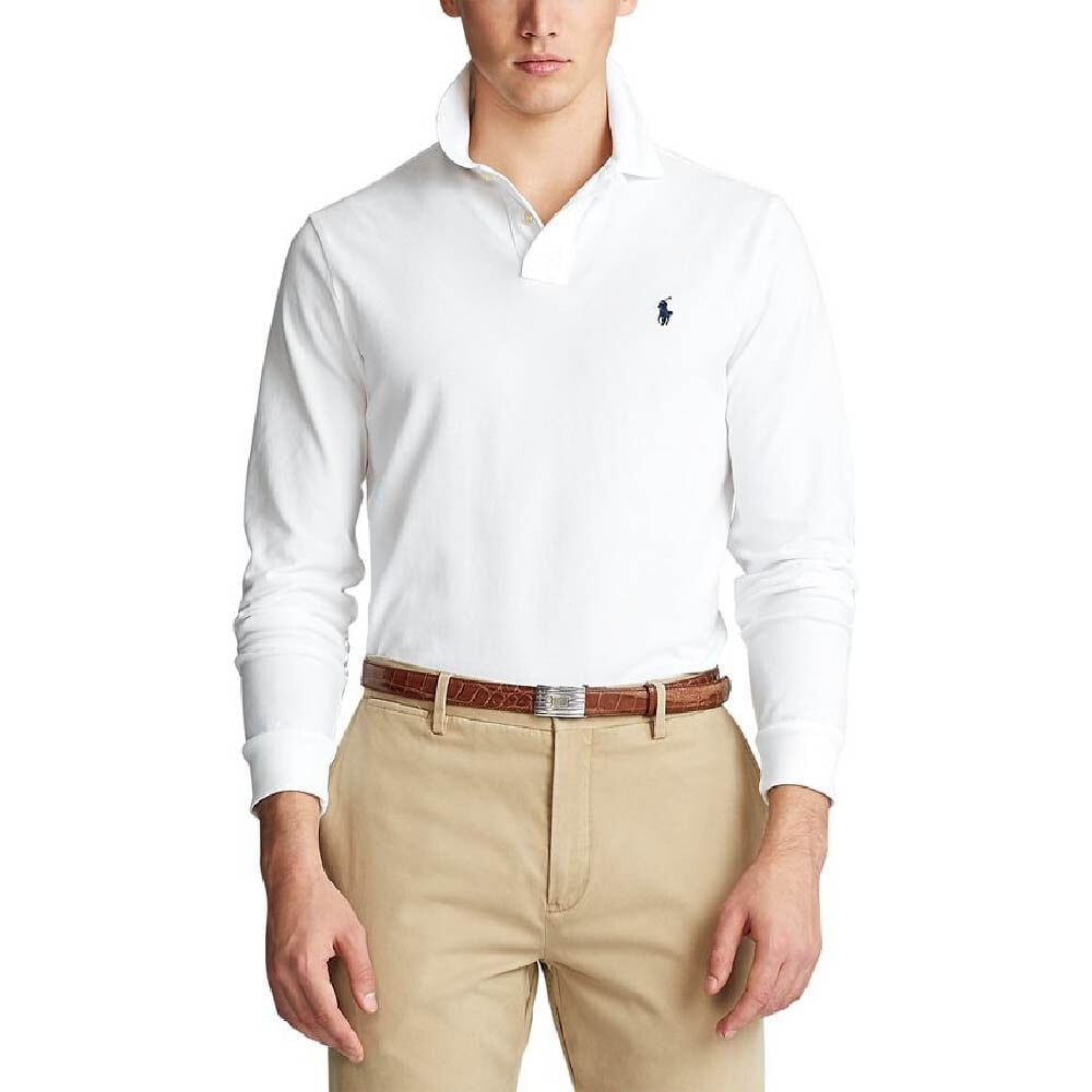 

Рубашка-поло Polo Ralph Lauren Men's Classic Fit Long Sleeve Mesh, белый