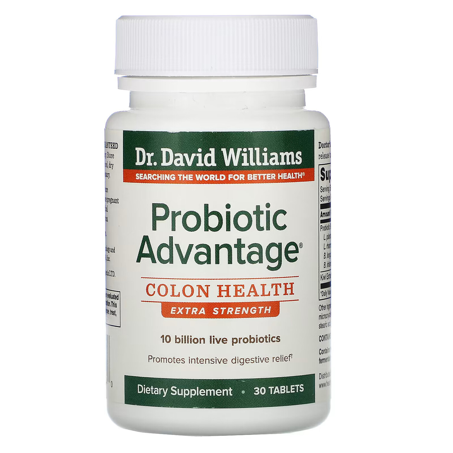 

Williams Nutrition, Probiotic Advantage, пробиотики для здоровья кишечника, повышенная сила действия, 30 таблеток