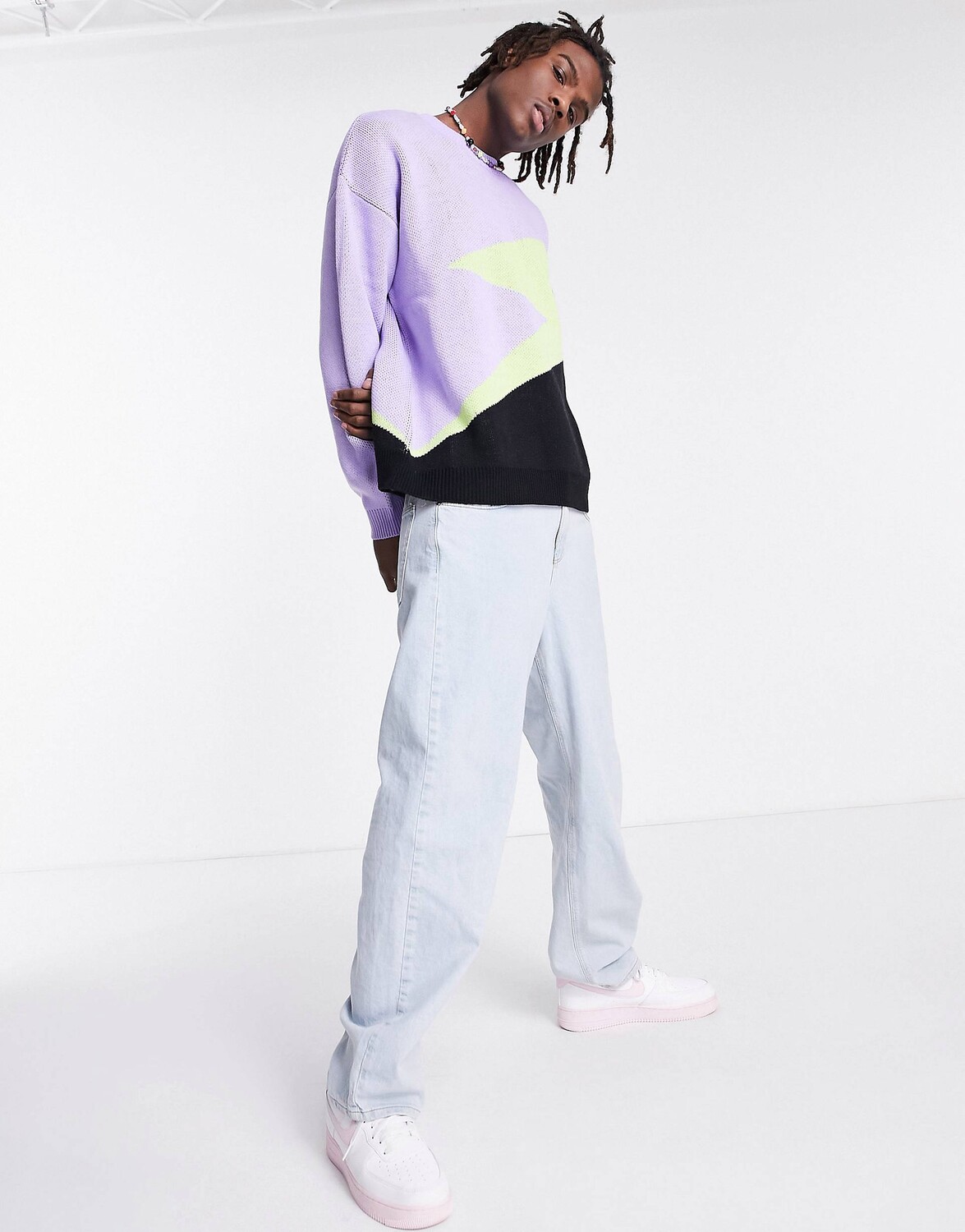 

Вязаный джемпер оверсайз с молнией ASOS DESIGN