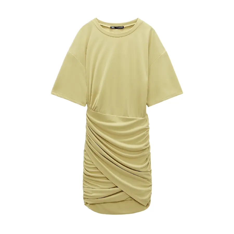 

Платье-мини Zara Draped, горчичный