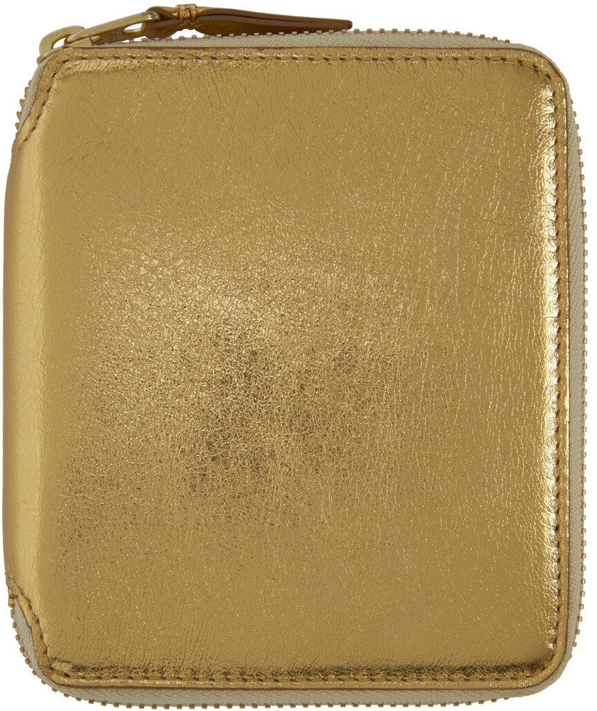 

Золотой кожаный кошелек на молнии Comme des Garçons Wallets