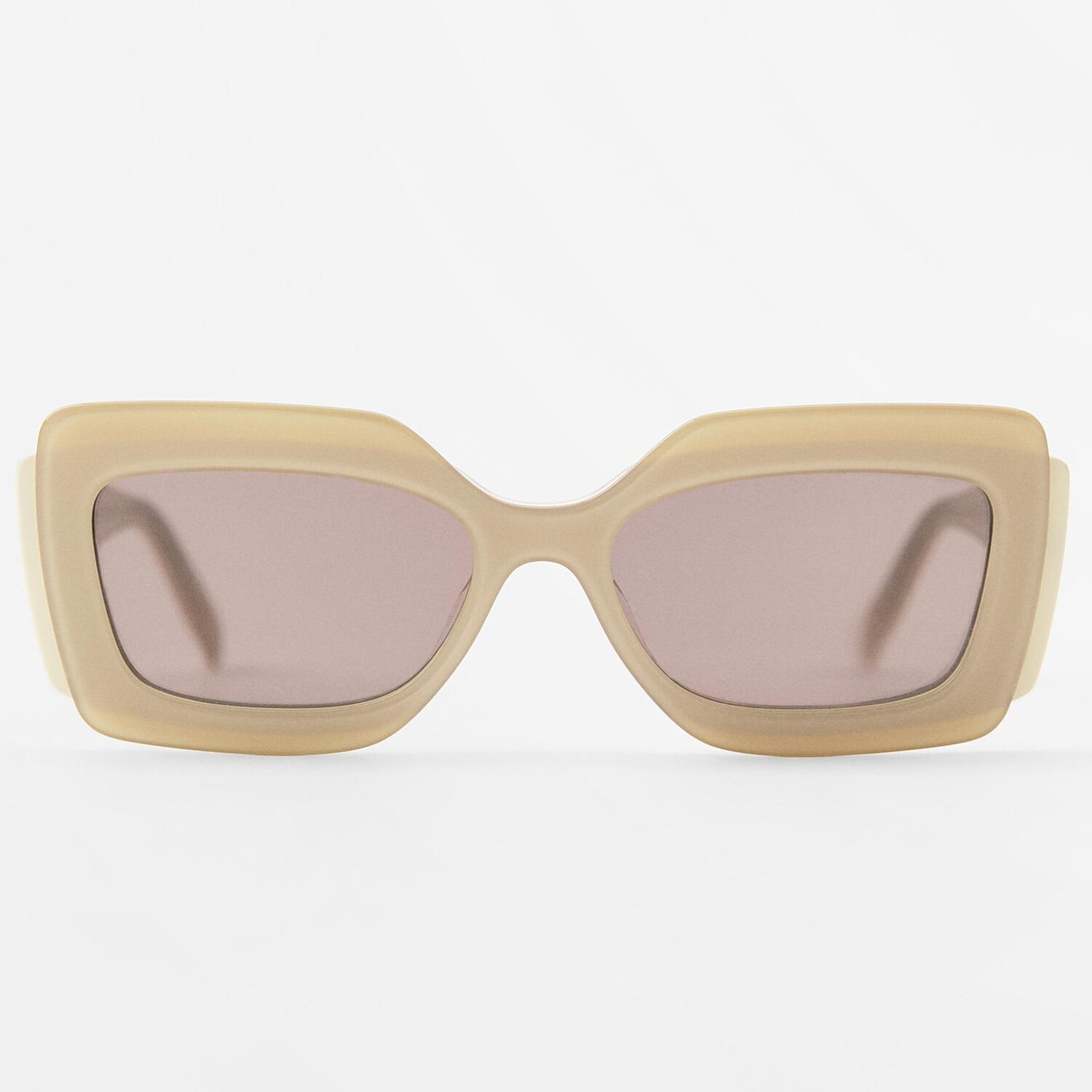 

Солнцезащитные очки Zara Double Acetate Frame, светло-бежевый