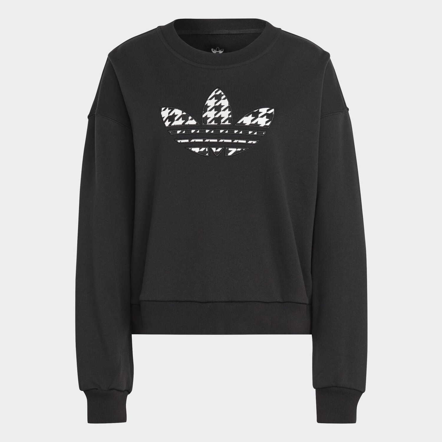 

Свитшот Adidas Houndstooth Trefoil Infill Graphic Long Sleeve, черный/белый