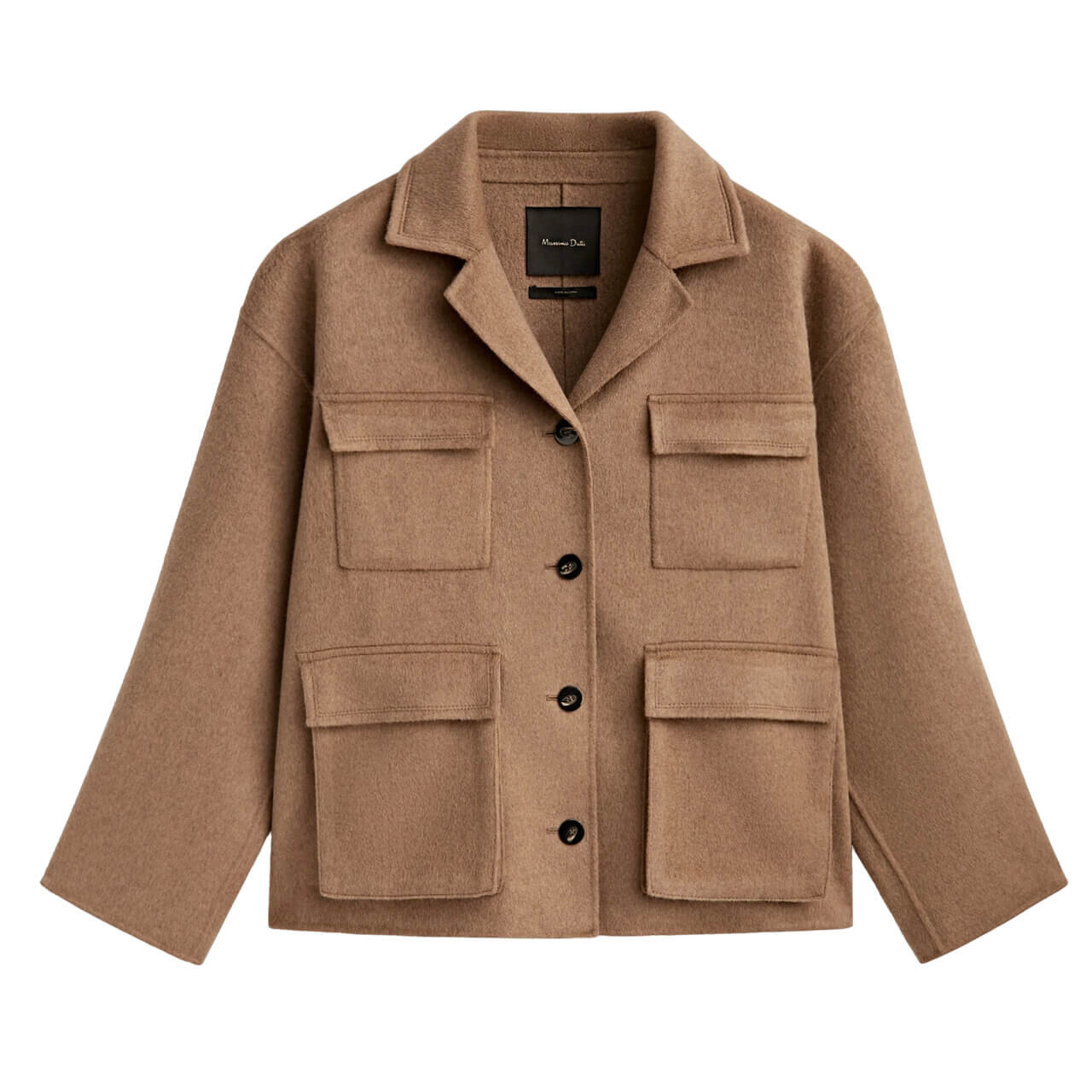 

Короткое пальто Massimo Dutti Wool Blend, песочный