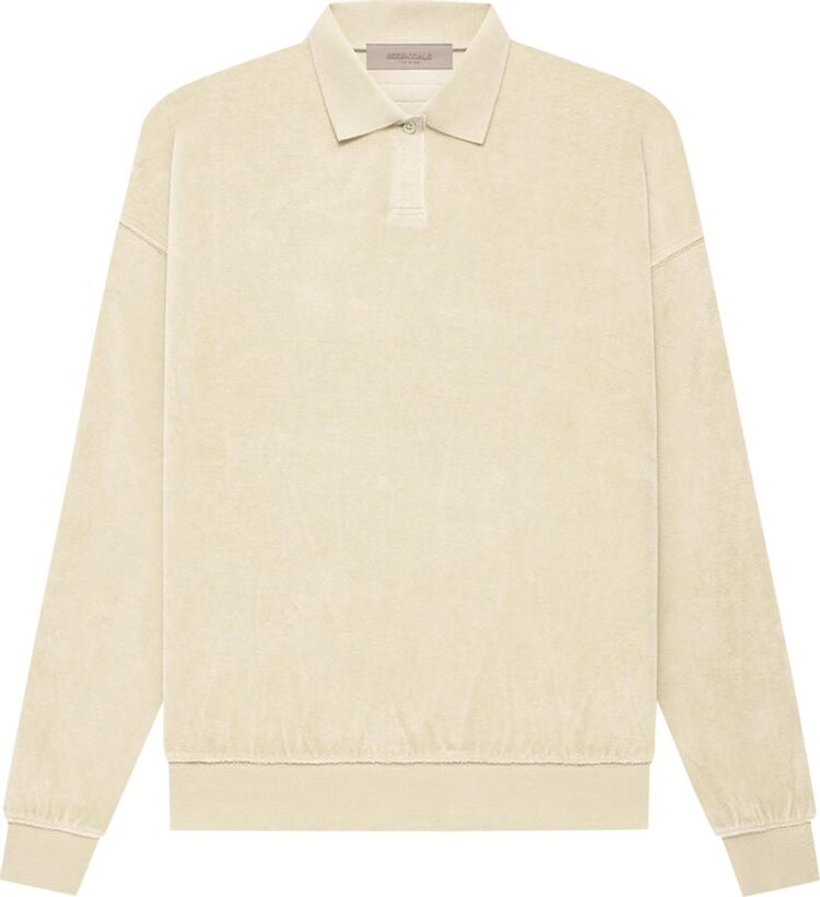 

Лонгслив Fear of God Essentials Velour Long-Sleeve Polo 'Egg Shell', кремовый, Бежевый