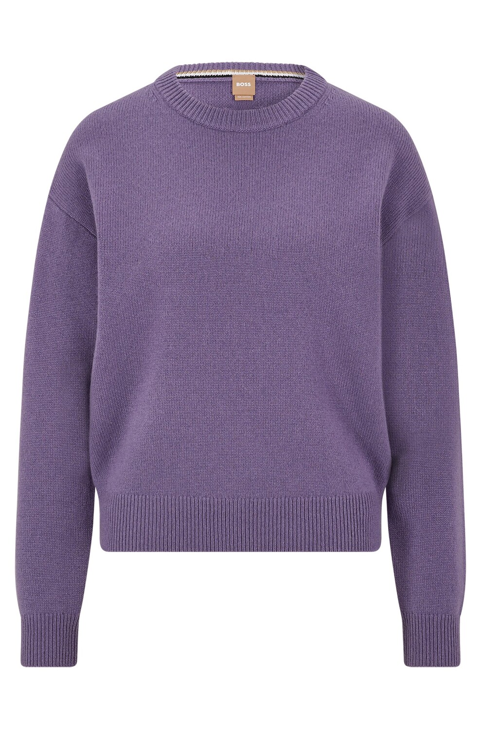 

Джемпер Hugo Boss Relaxed-fit In Cashmere With Signature Stripe, фиолетовый