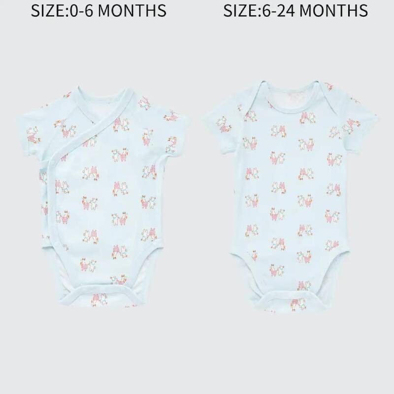 

Боди для новорожденных Uniqlo Newborn Joy Of Print Animal Short Sleeved, голубой