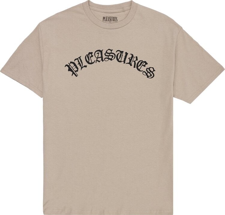 

Футболка Pleasures Old E Logo T-Shirt 'Sand', загар, Серый