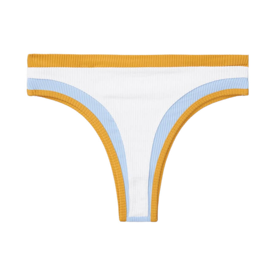 

Плавки FAE Ribbed Mid Rise Spring, горчичный/голубой/белый, Синий