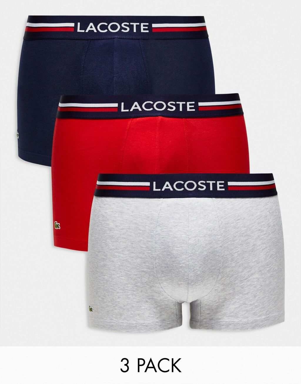 

Набор боксеров Lacoste Essentials, 3 шт, красный/синий/белый