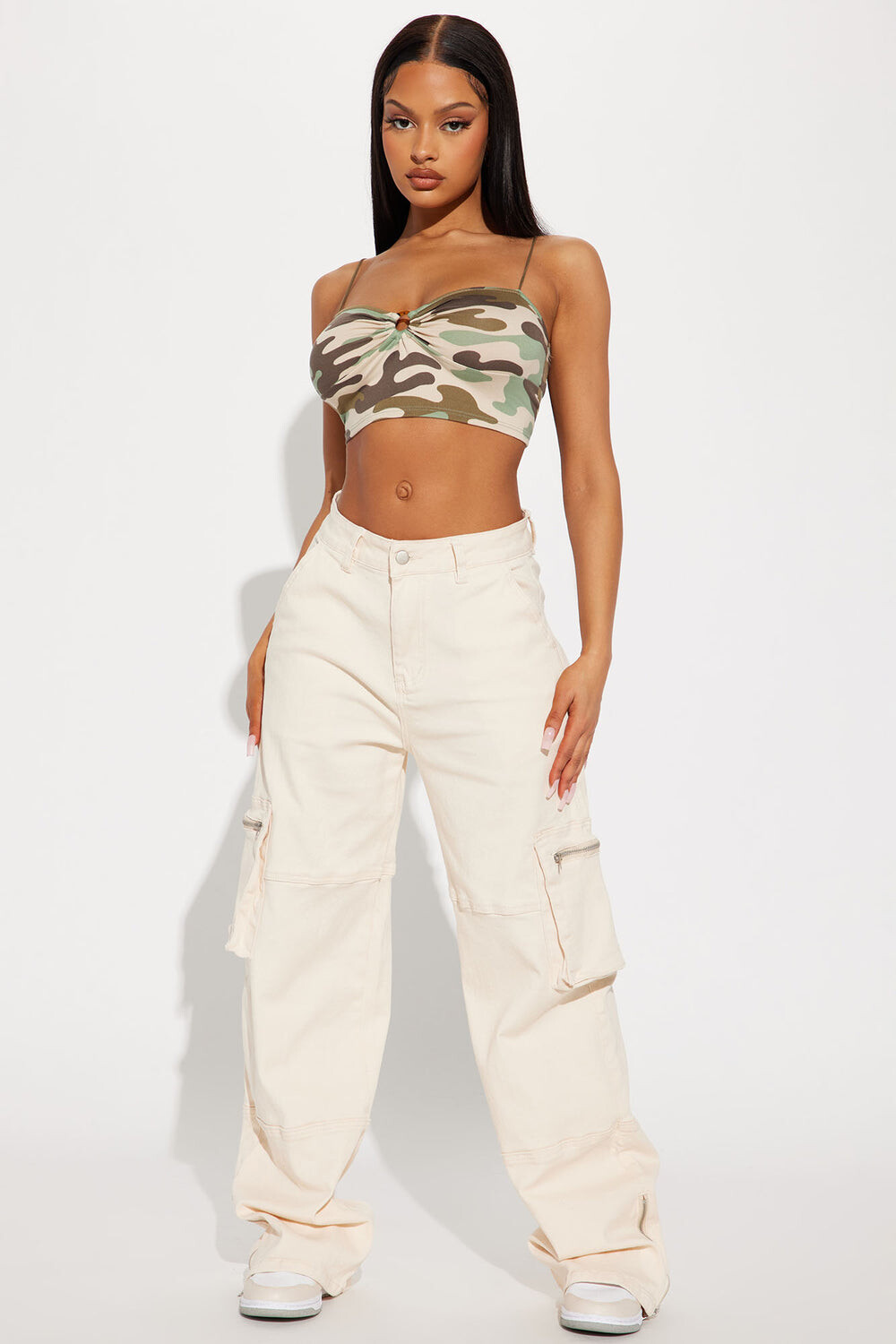

Брюки карго Fashion Nova RJH9139, слоновая кость