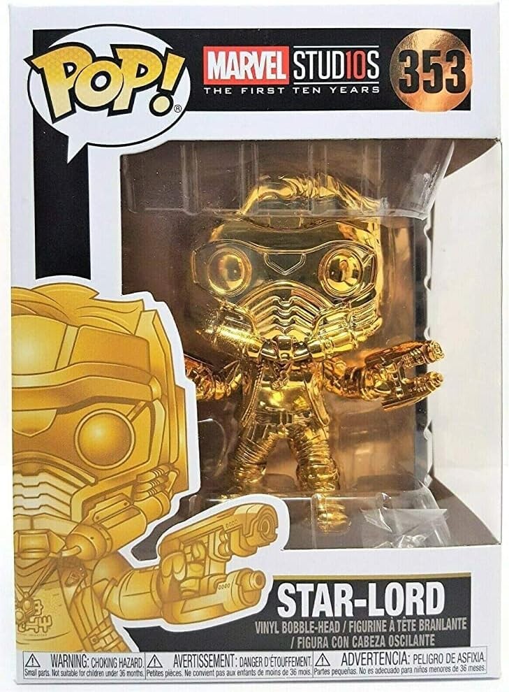 

Funko Pop Movies: Guardians of the Galaxy - Gold Chrome Star-Lord Collectible