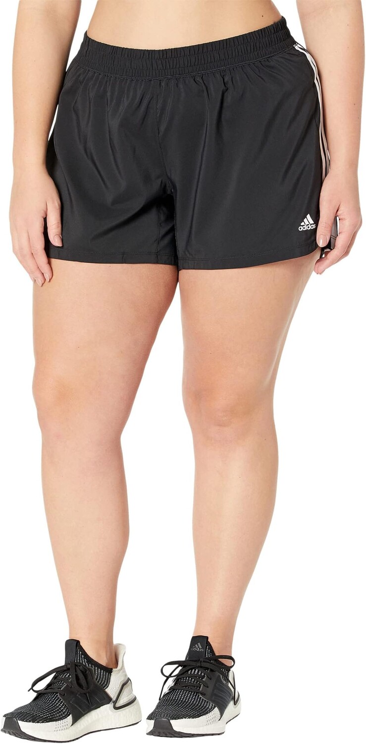 

Тканые шорты Pacer с 3 полосками размера плюс adidas, цвет Black/White