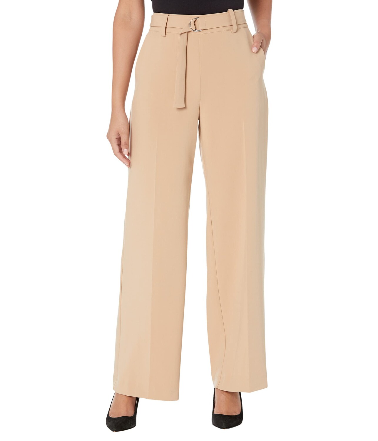 

Брюки прямого кроя Vince Camuto, Straight Leg Pants with Belt, Коричневый