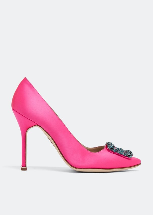 

Атласные туфли MANOLO BLAHNIK Hangisi satin pumps, розовый