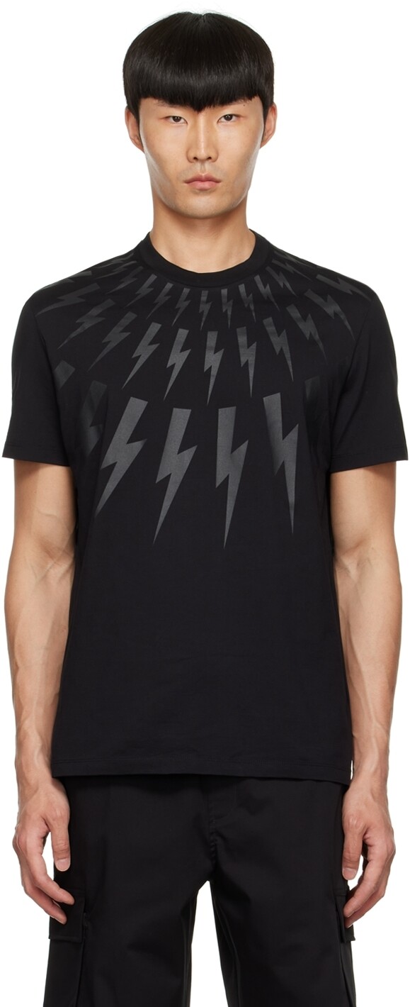 

Черная футболка Fair Isle Thunderbolt Neil Barrett
