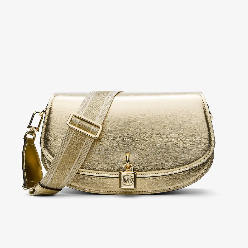 

Сумка Michael Michael Kors Mila Medium Metallic Leather Messenger, золотой, Желтый
