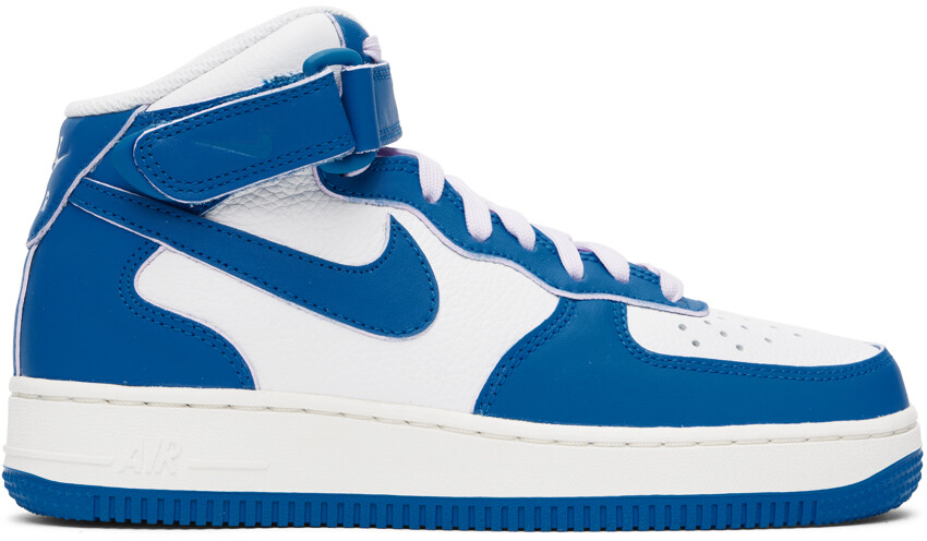 

Бело-синие кроссовки Air Force 1 '07 Mid Nike