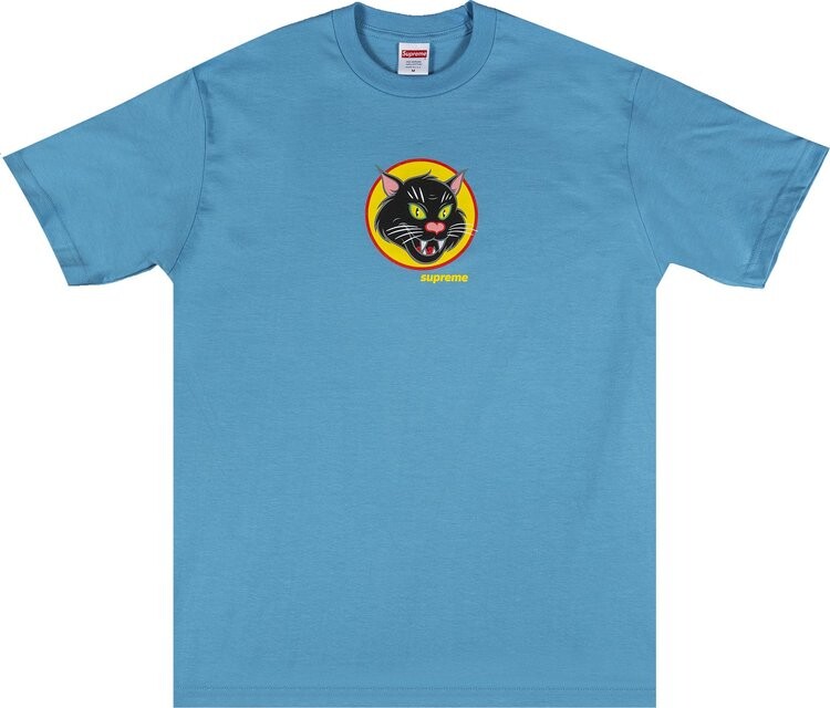 

Футболка Supreme Black Cat Tee 'Light Slate', синий