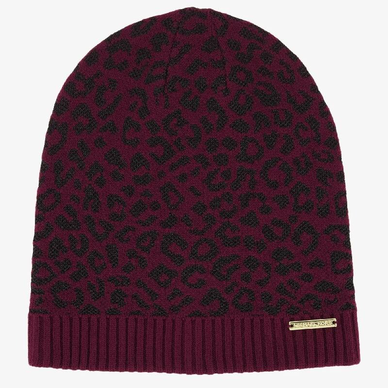 

Шапка Michael Kors Berretto Animalier, лиловый