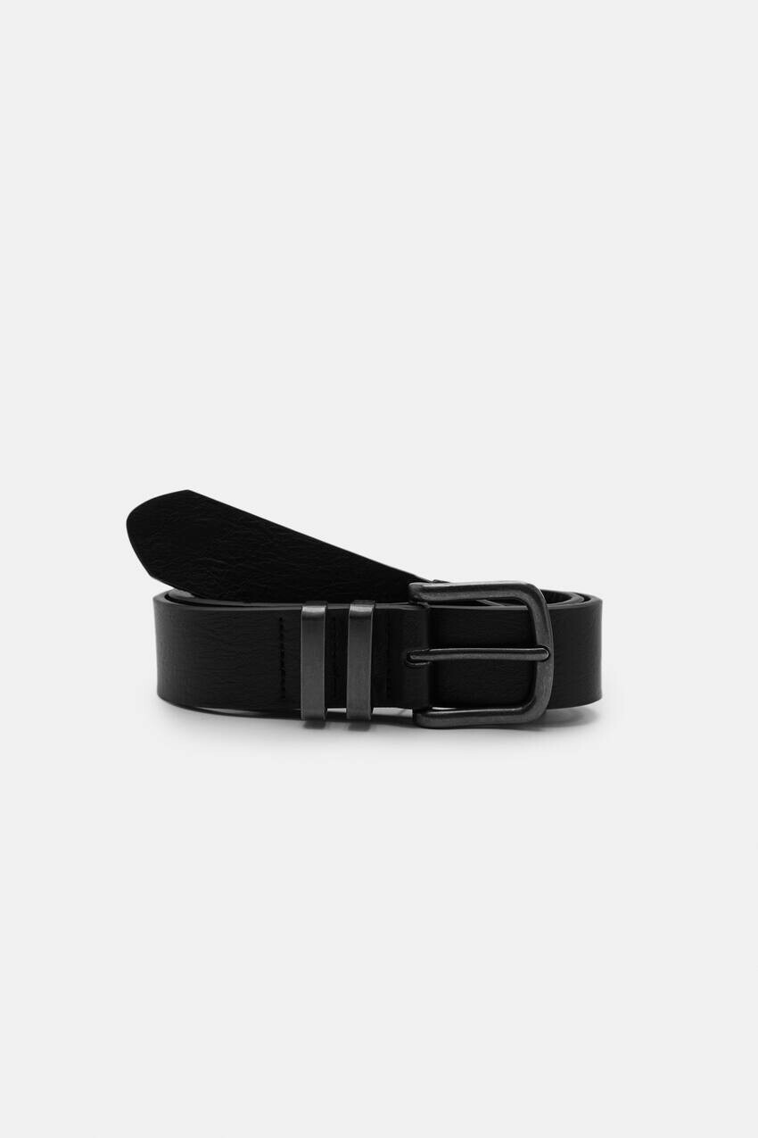 

Черный ремень из искусственной кожи Pull&Bear, черный