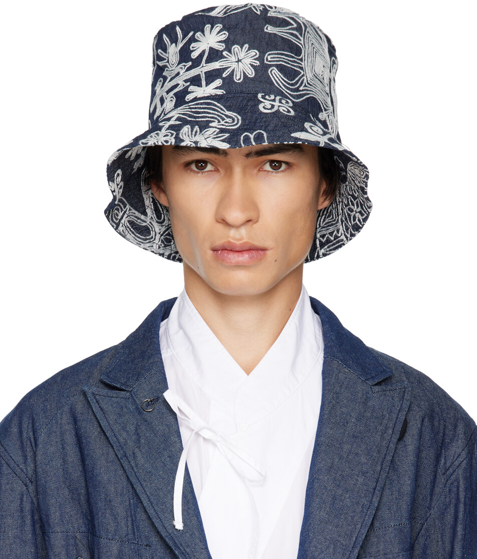 

Темно-синяя панама с вышивкой Engineered Garments