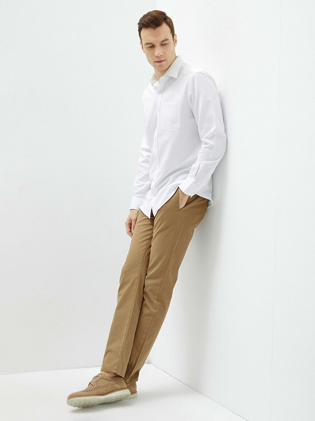 

Мужские брюки чинос Slim Fit из габардина LCWAIKIKI Classic, Коричневый