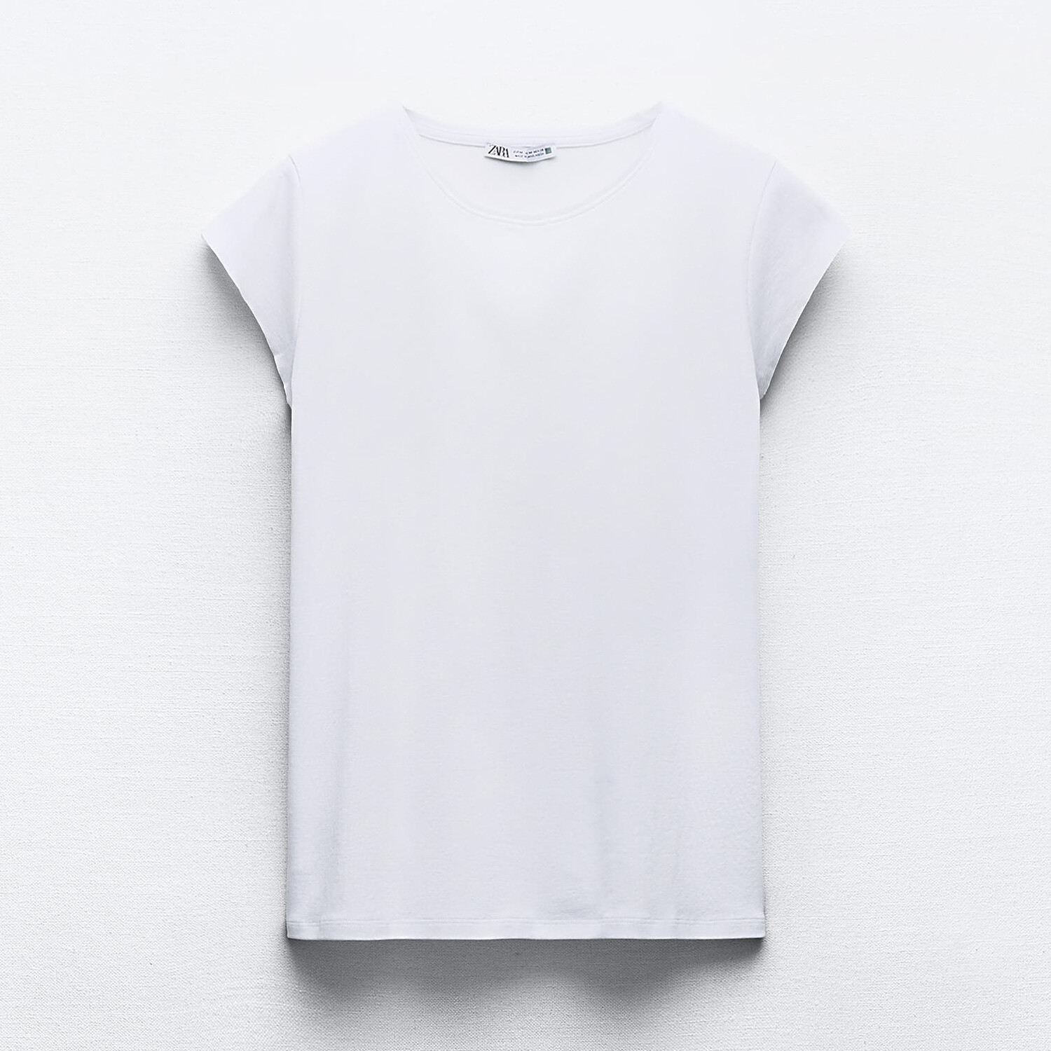 Футболка Zara Short Sleeve Cotton, белый футболка zara ribbed short sleeve белый