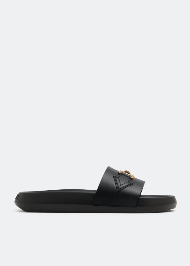 Шлепанцы VERSACE Medusa Biggie slides, черный шлепанцы versace la medusa белый