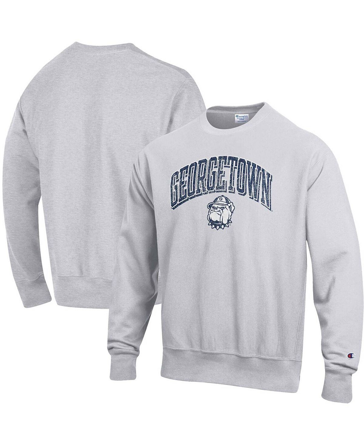

Мужская серая толстовка с капюшоном georgetown hoyas arch over logo с обратным переплетением Champion, серый