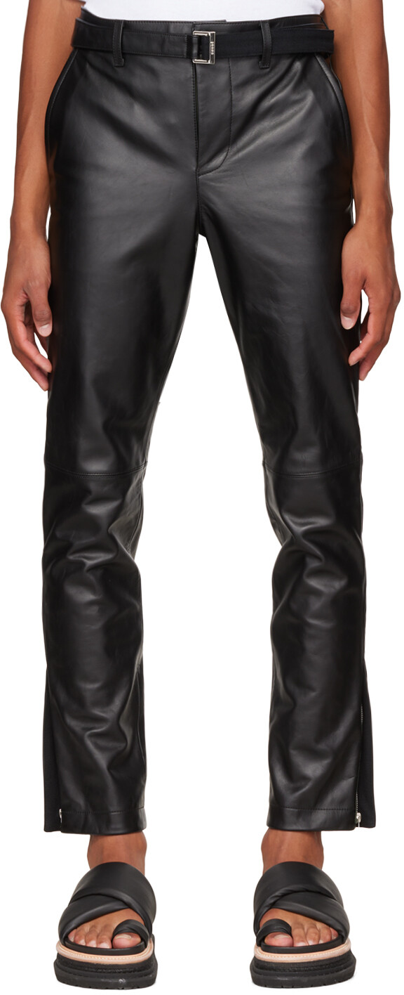 

Черные кожаные брюки sacai, Черный