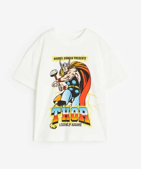 

Футболка с принтом H&M Kids Thor Print, белый