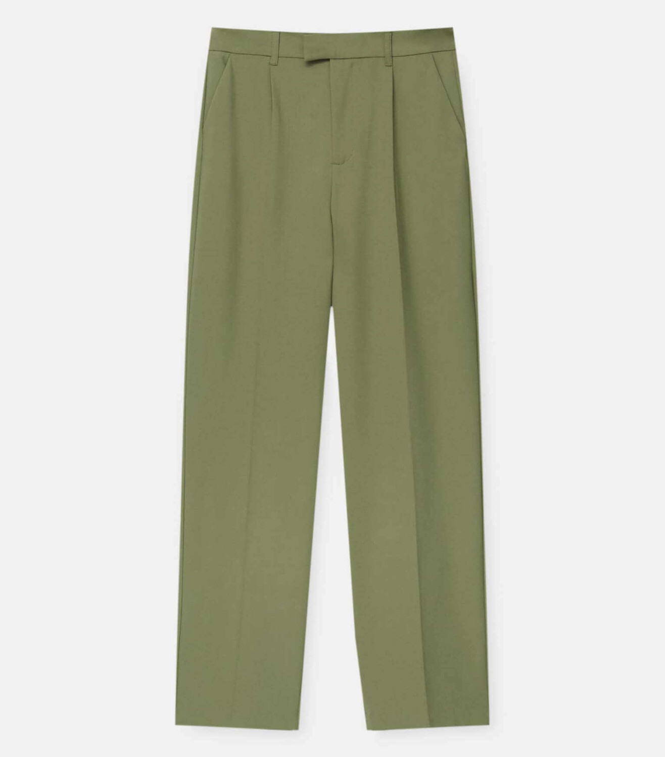 

Элегантные брюки со складками Pull&Bear, зеленый