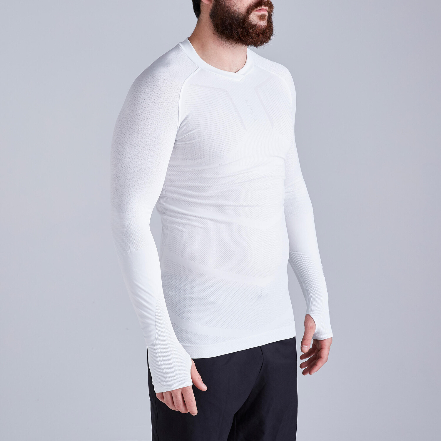 

Футболка функциональная футбольная с длинными рукавами Keepdry 500 женская/мужская белая KIPSTA, белый