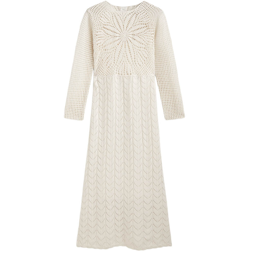 

Платье Massimo Dutti Crochet Knit, кремовый