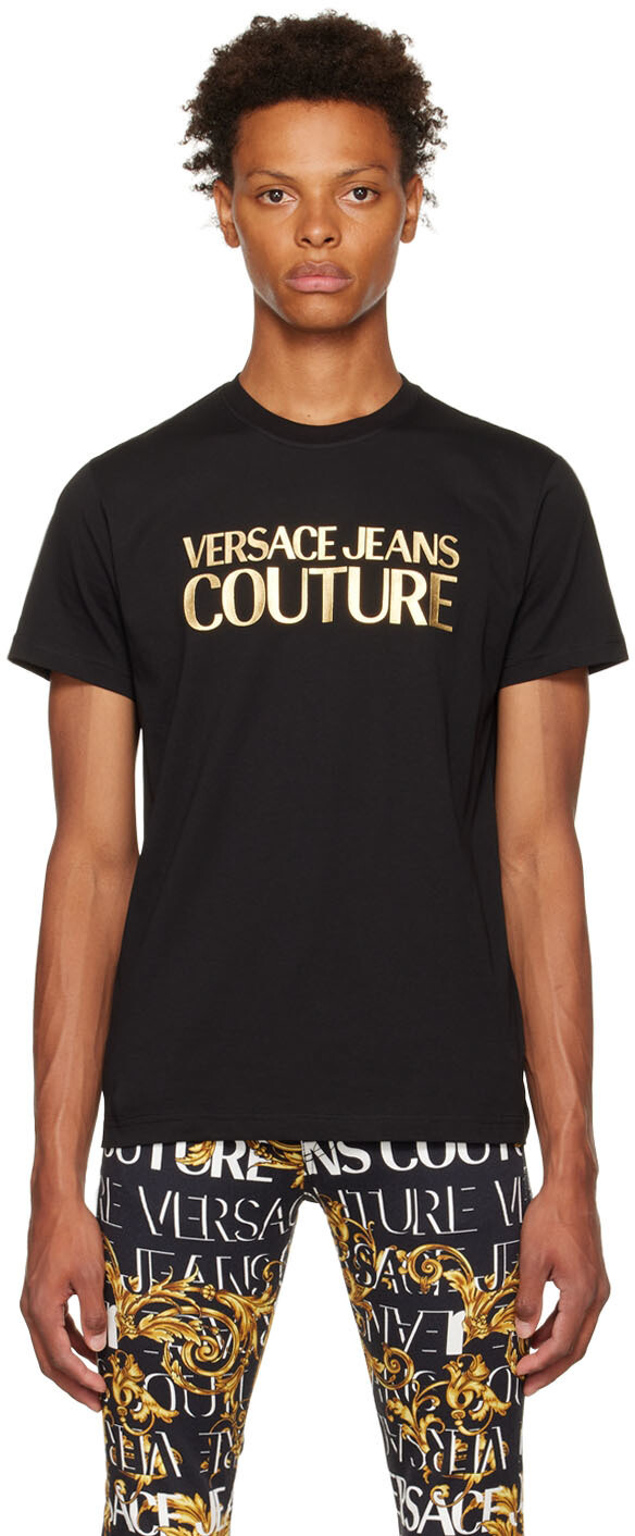 

Черная хлопковая футболка Versace Jeans Couture