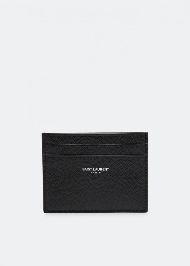 Картхолдер SAINT LAURENT Leather card case, черный картхолдер saint laurent cassandre card case черный