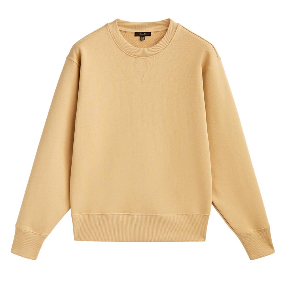 

Свитшот Massimo Dutti Long-sleeved Cotton, бежевый