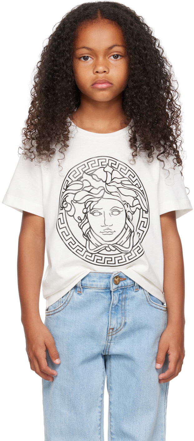 

Детская белая футболка с Медузой Versace