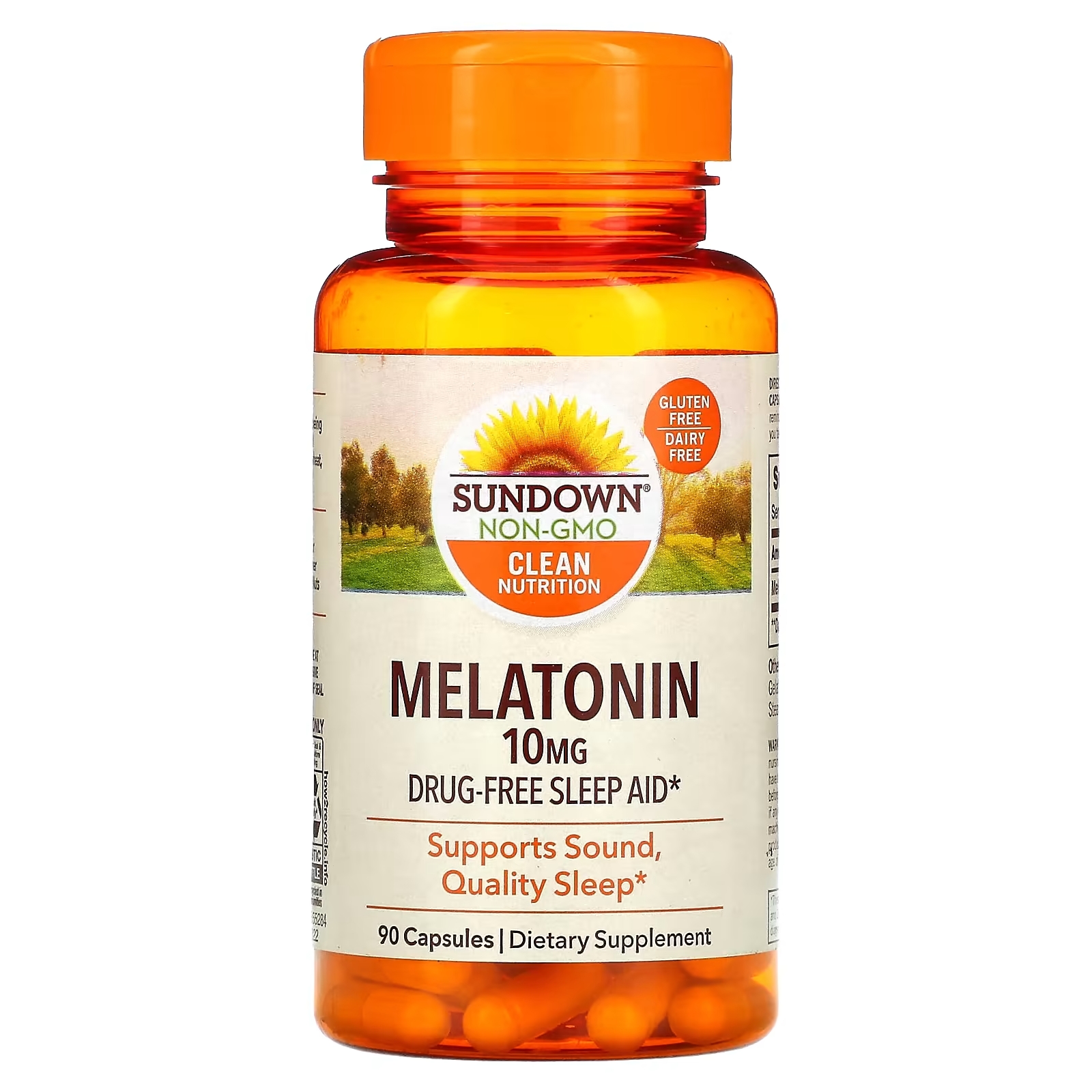 Sundown Naturals Мелатонин 10 мг, 90 капсул жидкий мелатонин sundown naturals со вкусом вишни