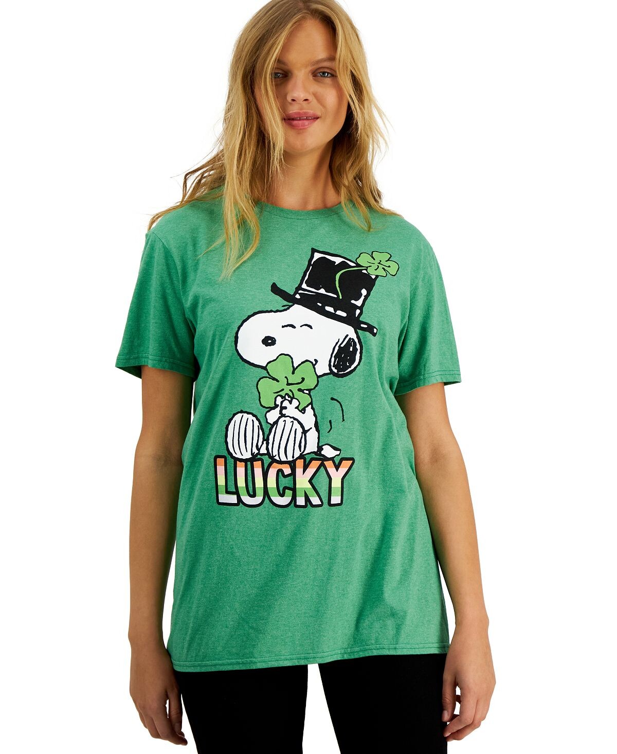 

Футболка для юниоров с круглым вырезом и короткими рукавами shamrock-snoopy Love Tribe, зеленый