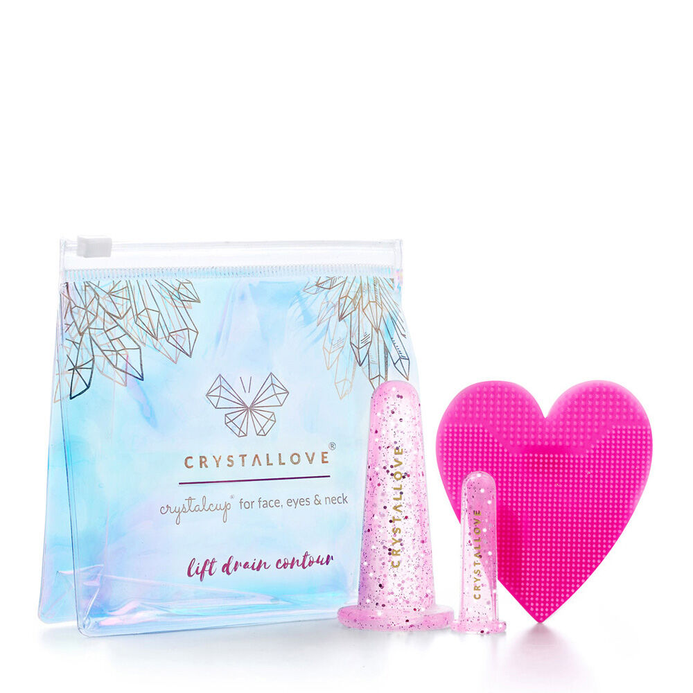 цена Crystallove Beauty Collection розовые силиконовые чашки для массажа лица, 1 шт.