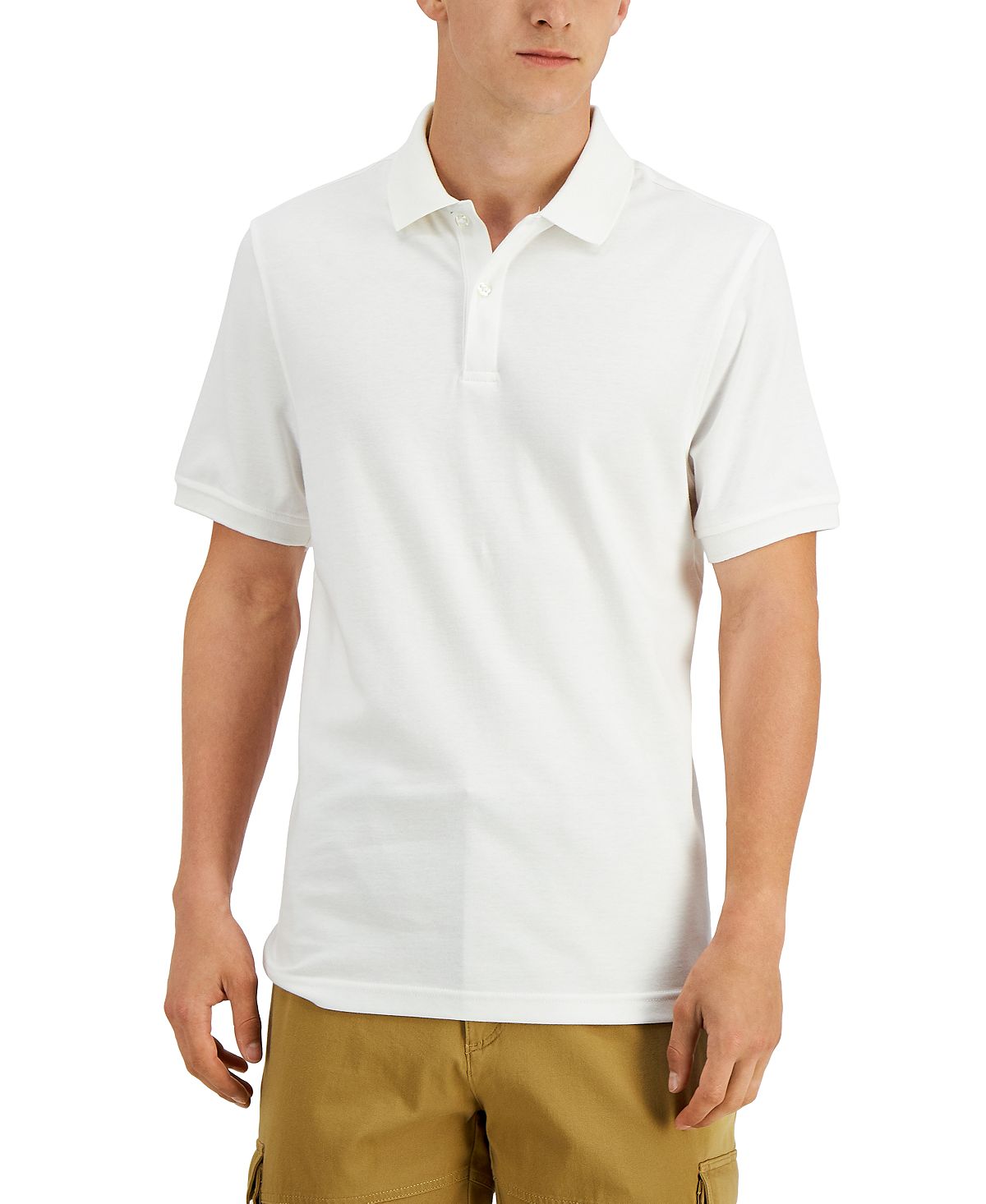 Мужская футболка-поло soft touch interlock, созданная для macy's Club Room, белый